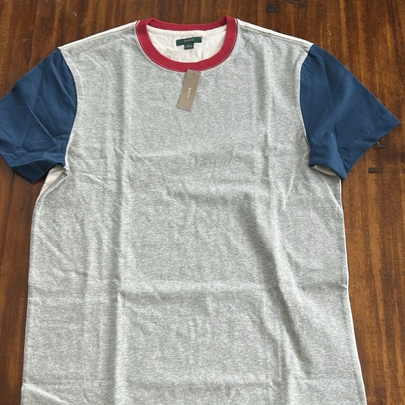 J.Crew mens grey color block T-Shirt AK048 Small - Picture 2 of 3